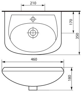 Мебельная раковина Rosa Уют 45см белый SD-00000088